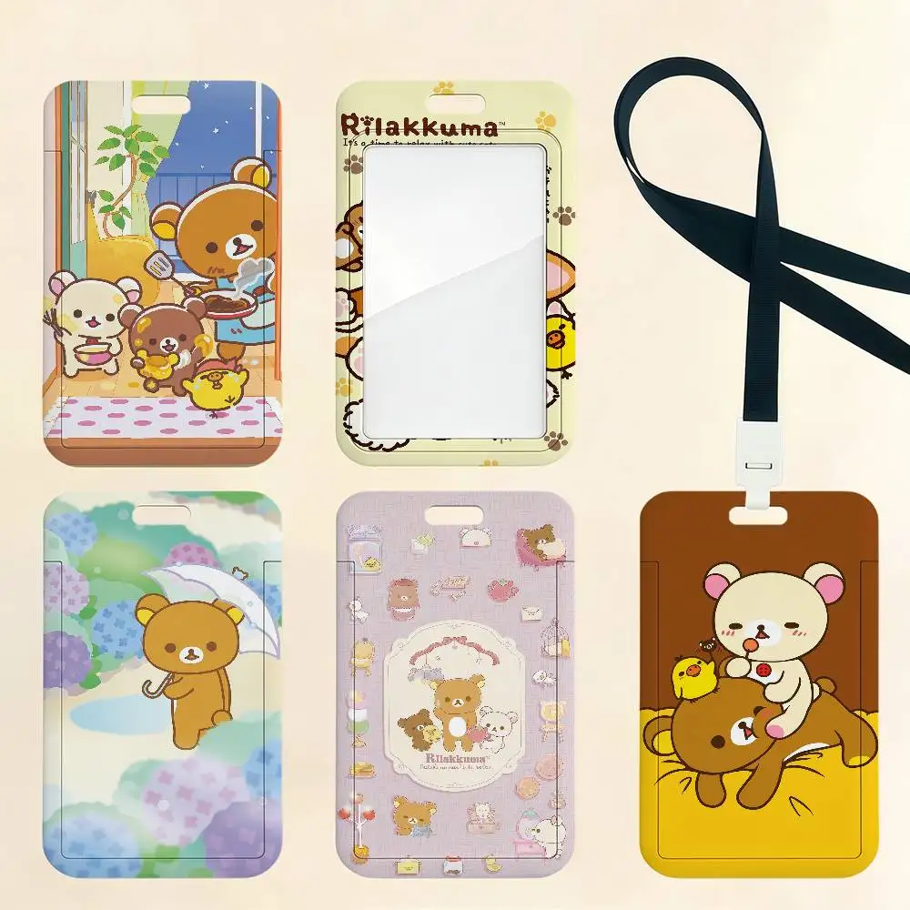 Cartoon R-Rilak-kumaS Card Holder Cardcase Bank Credit Student ID Subway Work Permit Badge Holder Door Card
