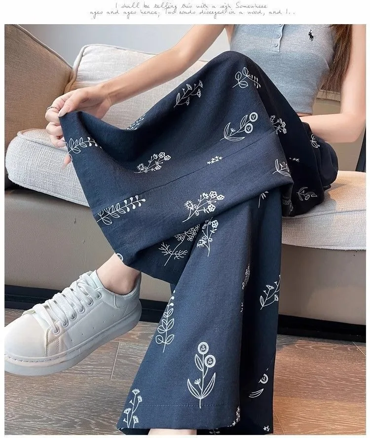 Damen Kurze Hose mit Blumenmuster im Retro-Stil, Schnürung, Slim Fit, Weites Bein, Lockerer Lazy-Style, Modische Freizeithose – Detail 16