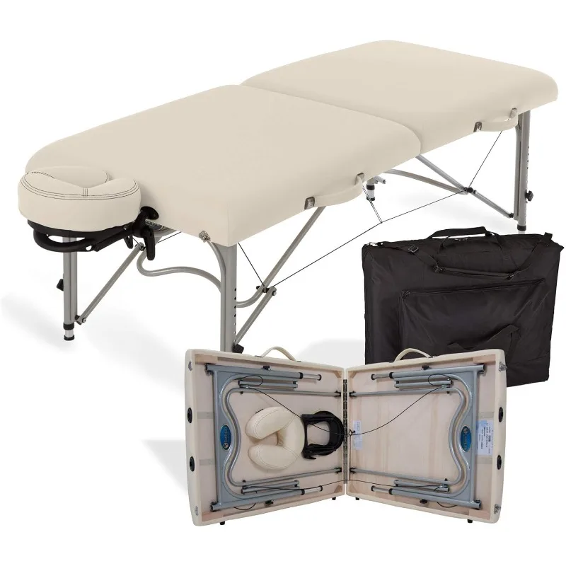 Portable Massage Table LUNA - Ultra-Lightweight, Patented Aluminum Reiki Frame Incl. Flex-Rest Face Cradle & Carry Case (29lb)