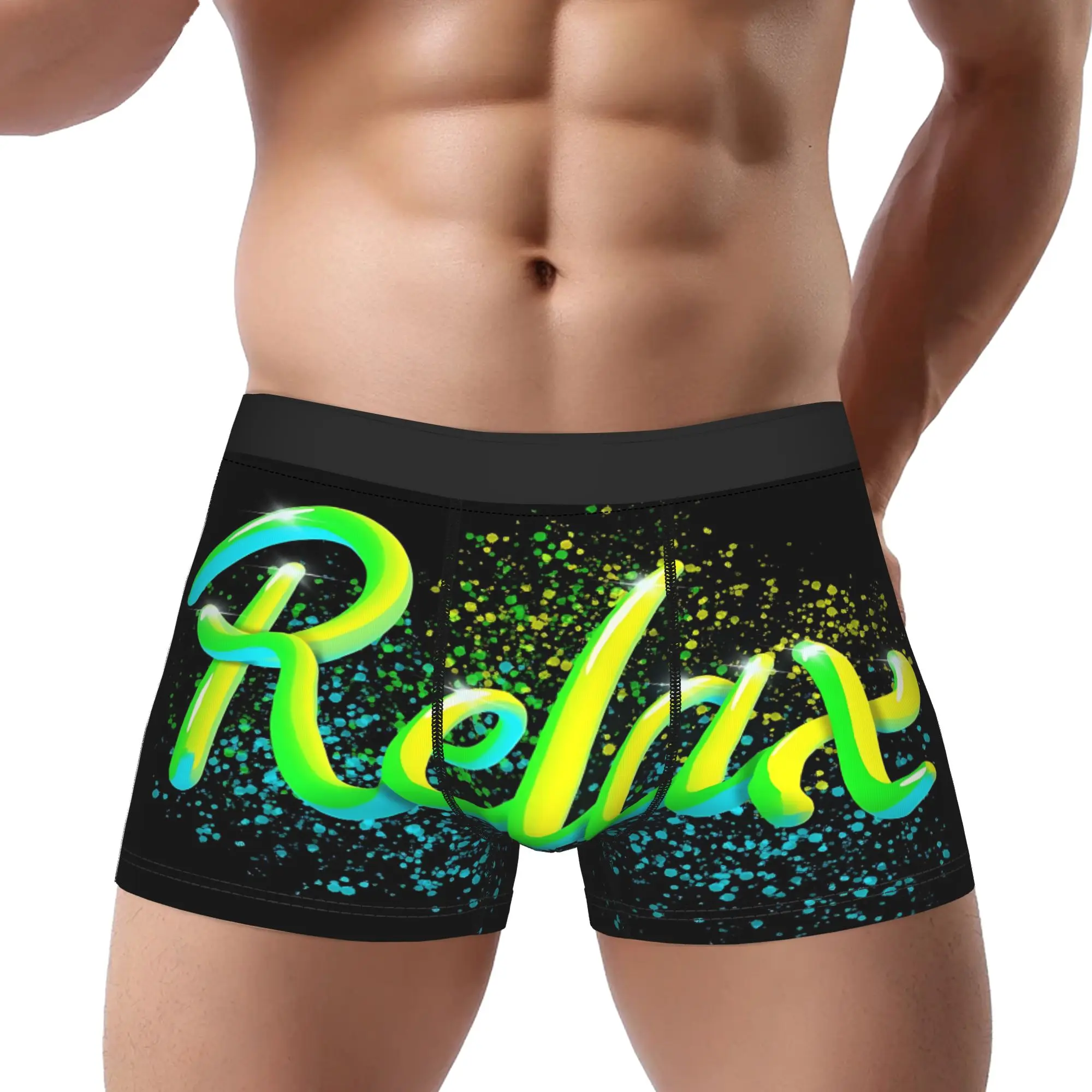 

keep relax logo boxers adults 18 plus Underpants Breathbale Panties Male Underwear Print Shorts Boxer Briefs