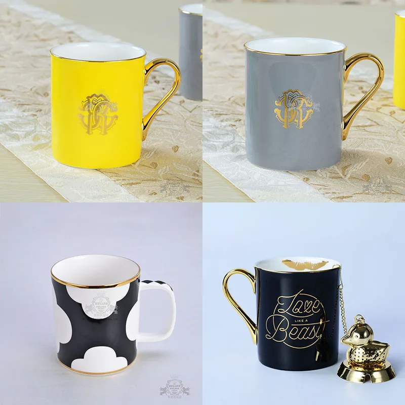 

European Macaron Color Ceramic Cup Water Cup Bone China Mug Milk Cup Coffee Cup Breakfast Cup Couple's Cups