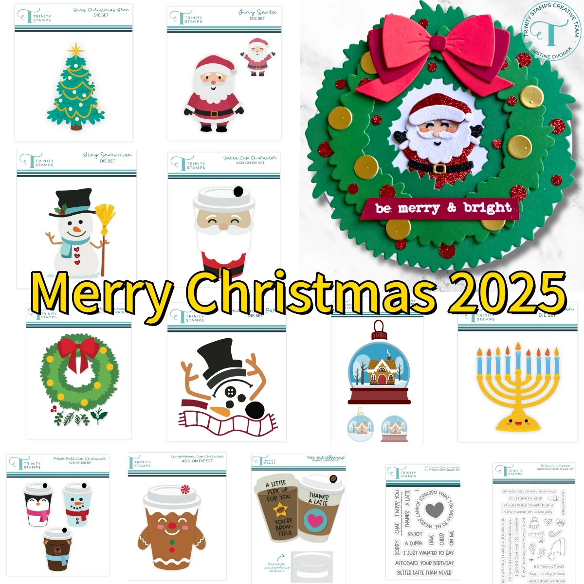 Muñeco de nieve, árbol de Papá Noel, globo de nieve, taza de café, troqueles de corte de Metal, plantilla de sello transparente para bricolaje, tarjeta de felicitación, Navidad 2025