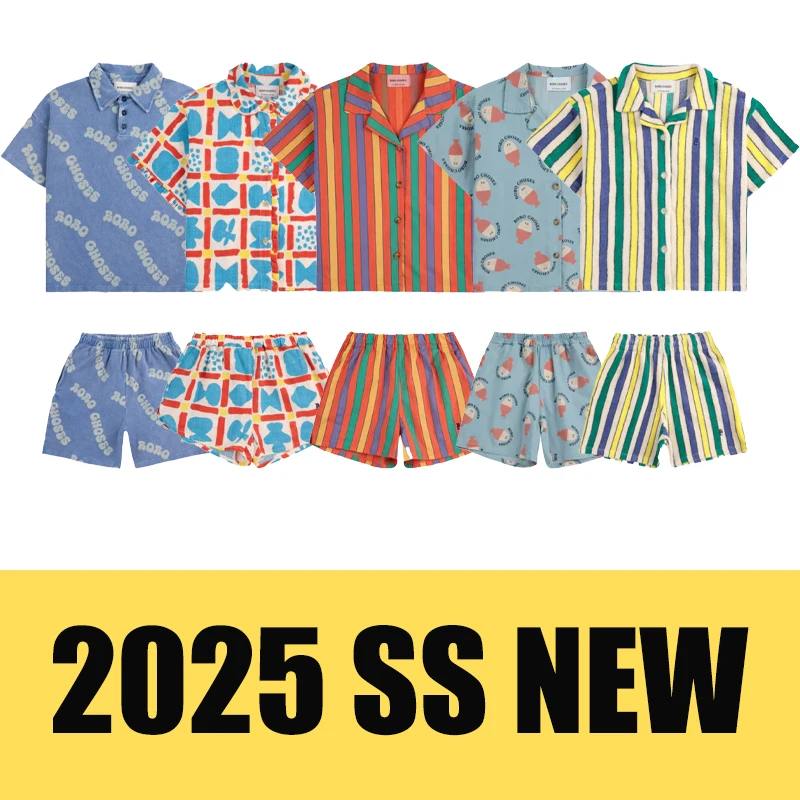 

25 New Spring Summer Kids Cotton T-shirt Boy Cartoon Top Girs Printed Short Sleeves Korean Children's Shorts Set