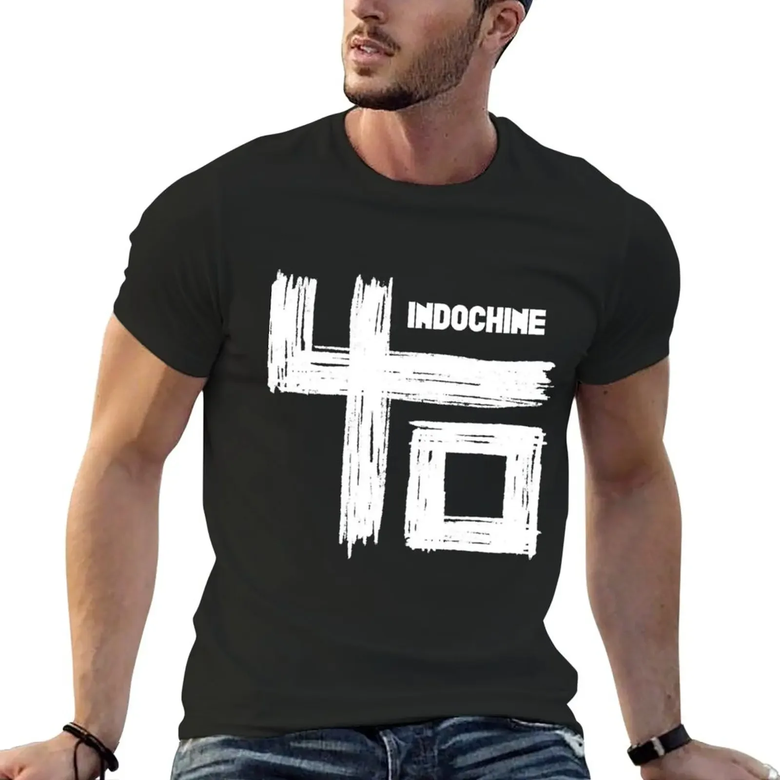 indochine 40 logo tour 2021 kakakatin T-Shirt cotton graphic tees man clothes mens graphic tshirts