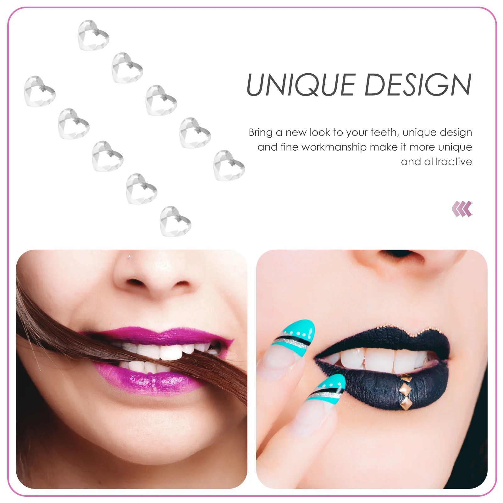 10Pcs Teeth Gems Rhinestones for Makeup Unique Design Fine Workmanship Gifts Teeth Gems Tooth Jewelry Rhinestones for Makeup