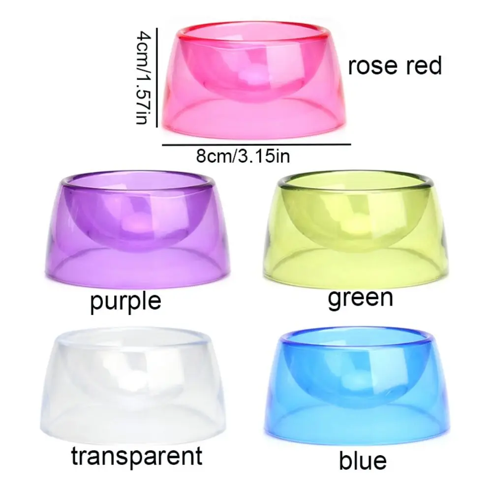 Bite Resistant Hamster Food Basin Non-slip Transparent Rat Food Water Dish Plastic Hamster Water Bowl