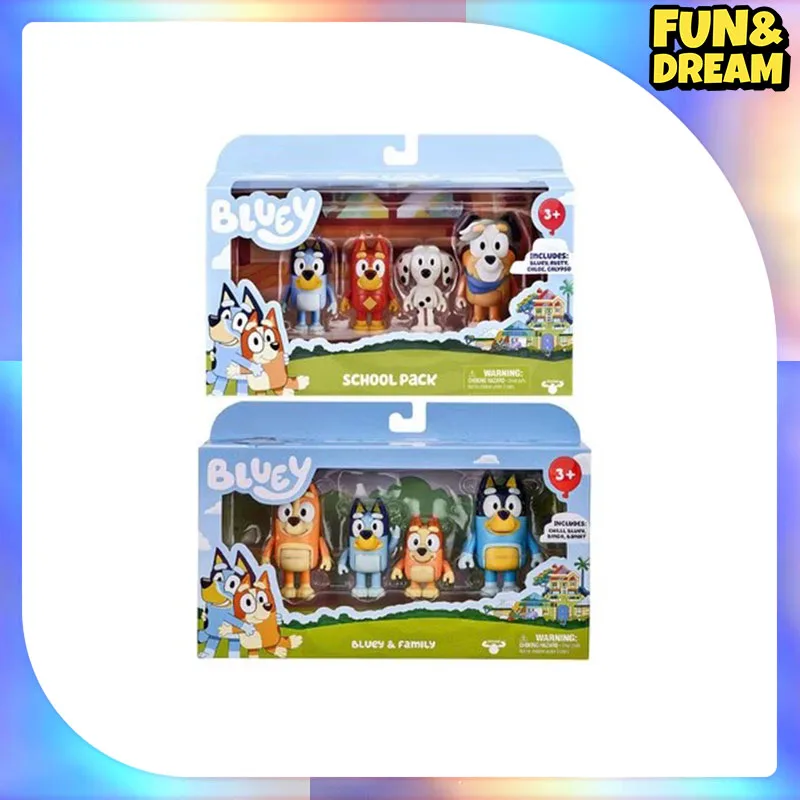 

Bluey & Friends 4 Periphery Four-Piece Set Of Movable Figure Toy Figures Birthday Gift For Table Ornaments Collectible Figures