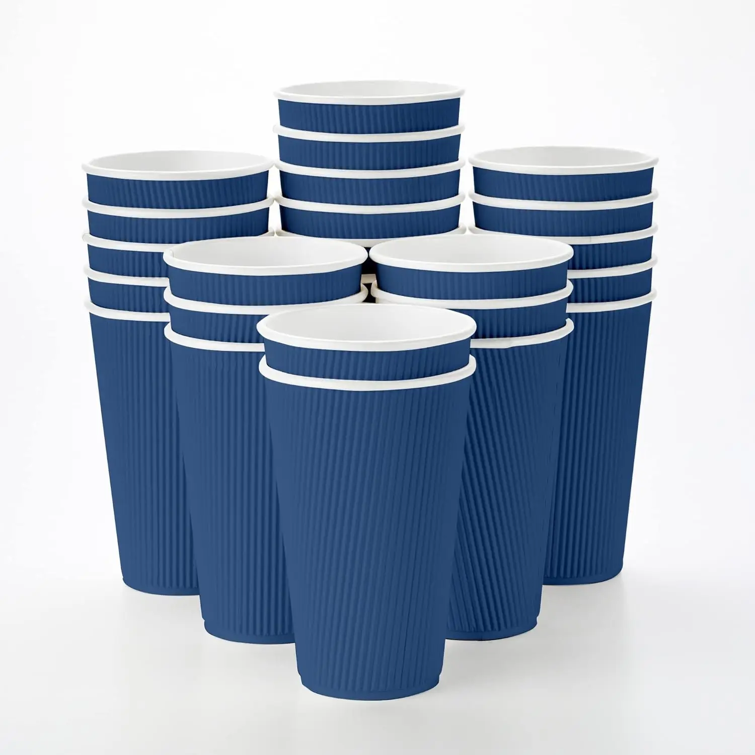 Restaurantware 16 Ounce Disposable Coffee Cups 500 Ripple Wall Hot Cups For Coffee - Lids Sold Separately Rolled Rim