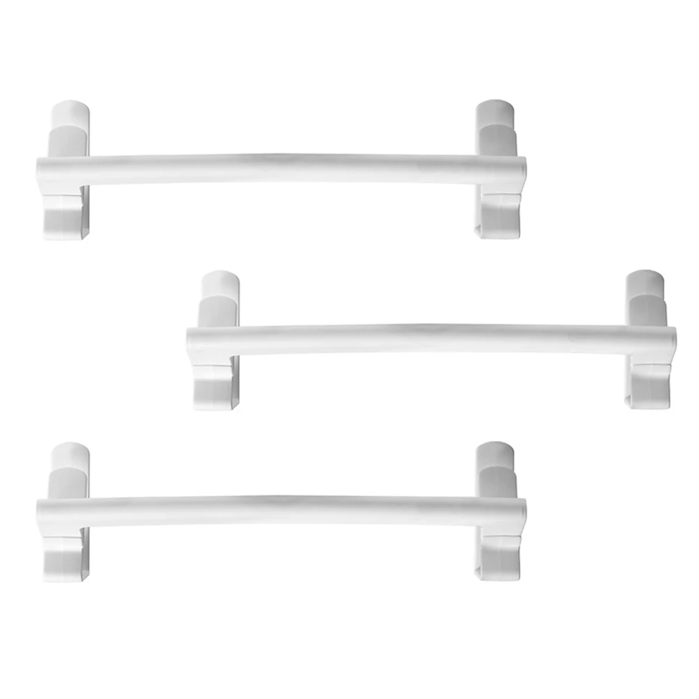 

3 Pcs Towel Rack ABS Material Door Clip On Bracket Cabinet Storage ganizer Kitchen Bathroom Bedroom No Drill Easy Install