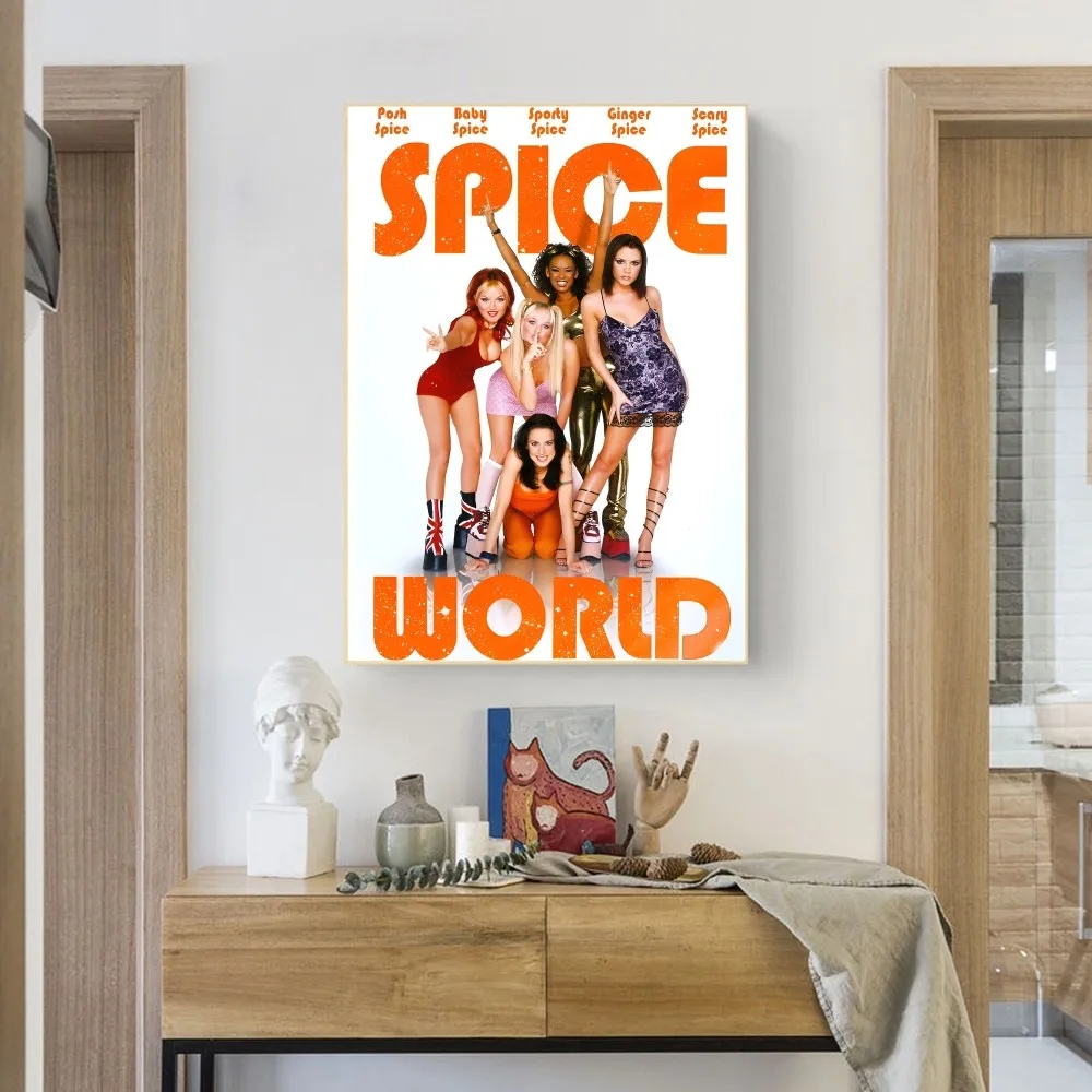 Spice Girls Music  Anime Posters Sticky Waterproof Paper Sticker Coffee House Bar Kawaii Room Decor