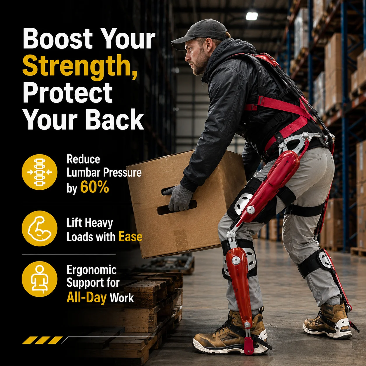 Robotics Legs Assistant Walking Hiking | Tactical Adjustable Professional Passive Full-Body Exoskeleton Fabric Lifting Fatigue