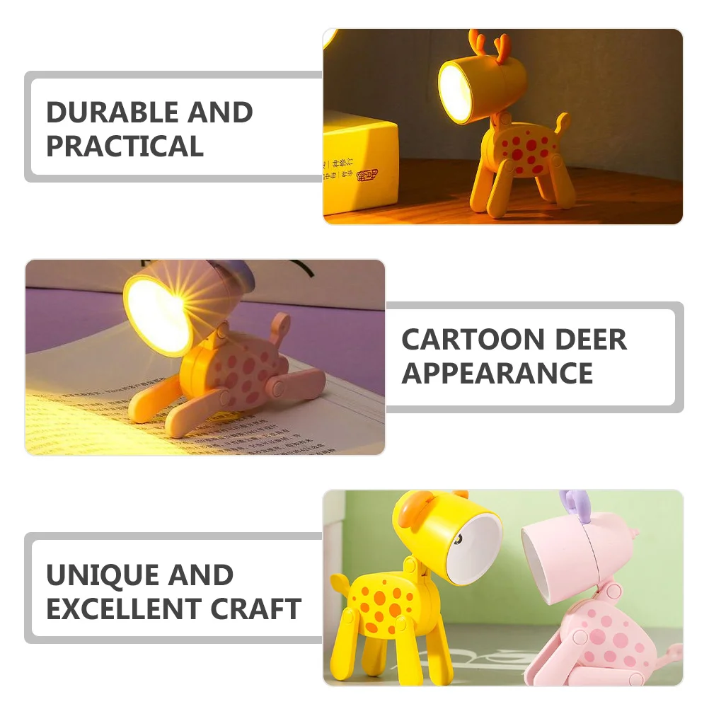 جميل الغزلان ليلة مصباح LED غرفة نوم ديكور ضوء لينة عيون دافئة ودية هدية الكريسماس الغزلان ضوء مصباح الليل لغرفة النوم #4