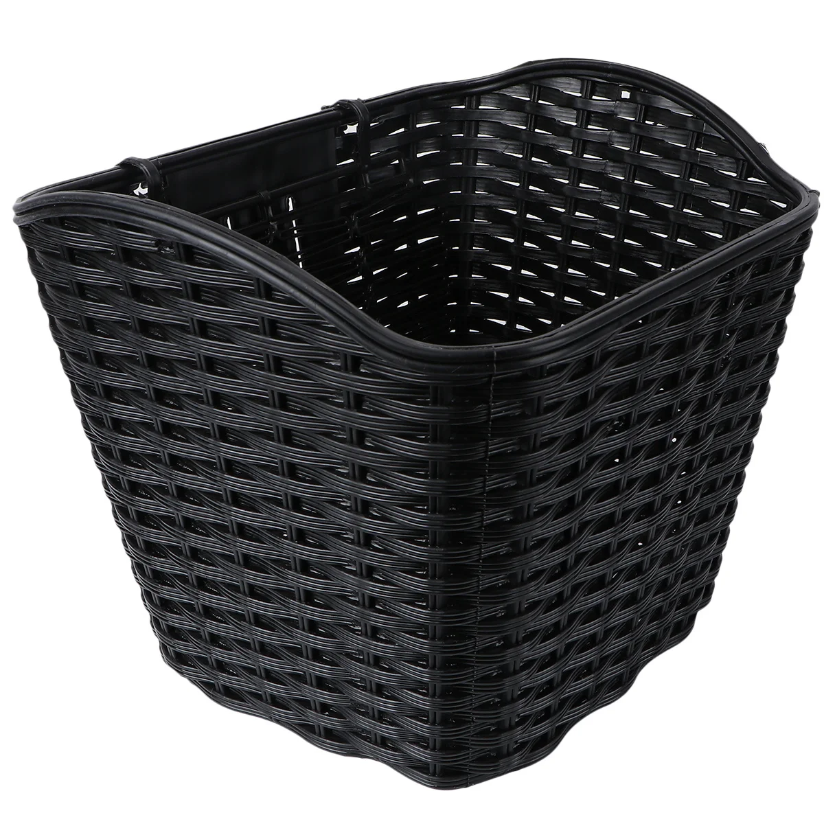 Retro Style Electric Bike Basket Imitated Rattan Durable Waterproof Scratch Resistant Easy Install Large Capacity