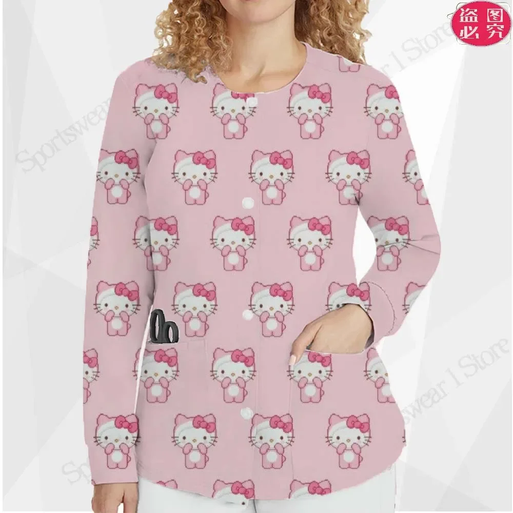 Nurse Uniform New in Coats & Jackets Y2k Casual Clothing Winter Coat Woman 2023 Autumn Korea Fashion Button Round Neck Tops Traf