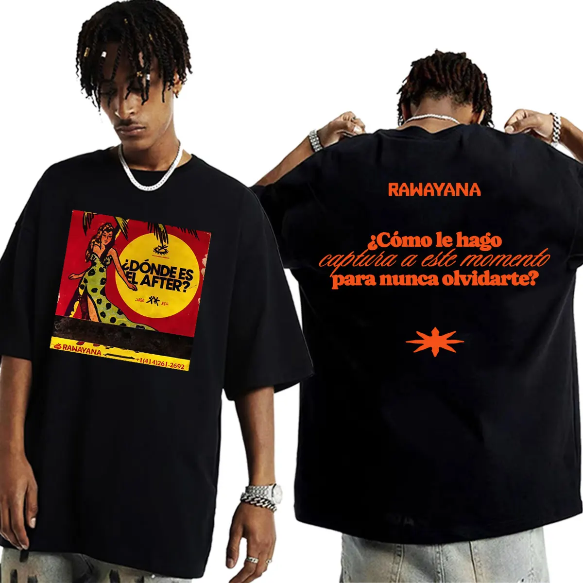 Rawayana Donde Es El After ¿Como Le Hago Para Nunca Olvidarte? Camisetas estampadas para hombres y mujeres, camisetas vintage Harajuku Hip Hop Street