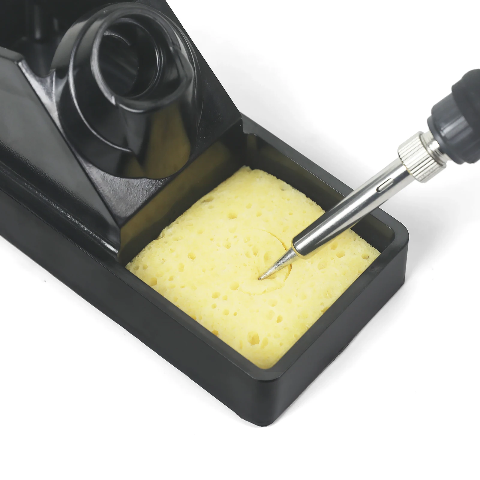 NEWACALOX Soldering Iron Holder Stainless Steels Place Stand Sponge Cleaner Soldering Station Handle Holder Welding Tools