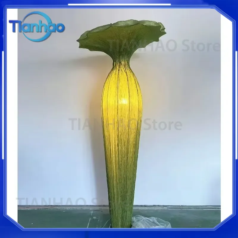 Decorative LED Floor Lamp for Hotel Lobby Living Room Villa Modern Interior Art Decorative Creative Fabric Light Emitting