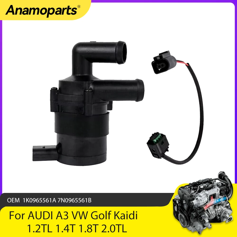 Engine Parts Cooling System Electric Auxiliary Water Pump Fit 1.2 1.4 1.8 2.0 T L L4 GAS For AUDI A3 VW Golf Kaidi 1K0965561A