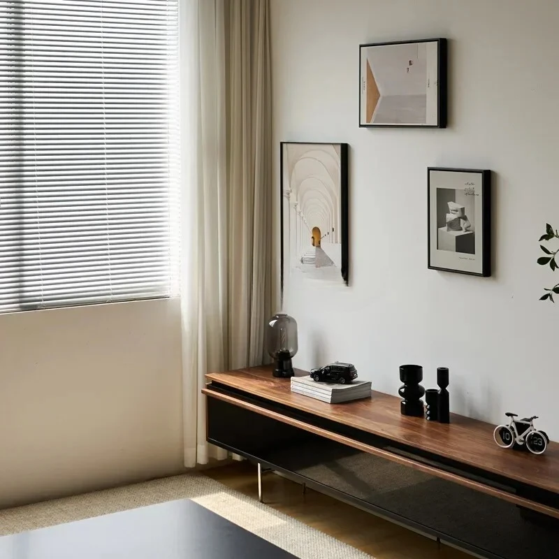 Шкаф для телевизора ENordic из массива дерева, шиферный черный орех, шкафчик для хранения в гостиной, аудиовизуальный шкаф 1001