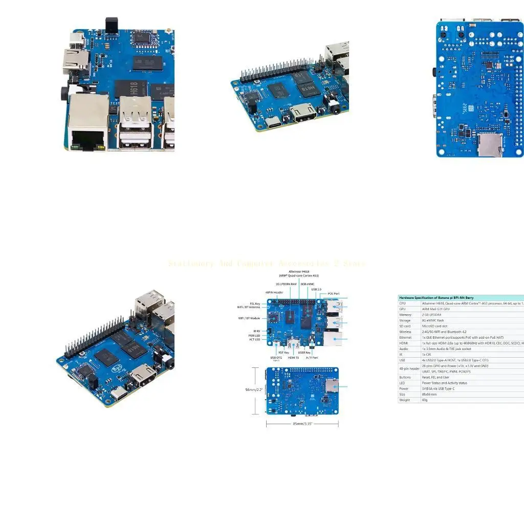 

For Banana Single Board Computer Allwinner H618 8GB eMMC LPDDR4 2GB WIFI