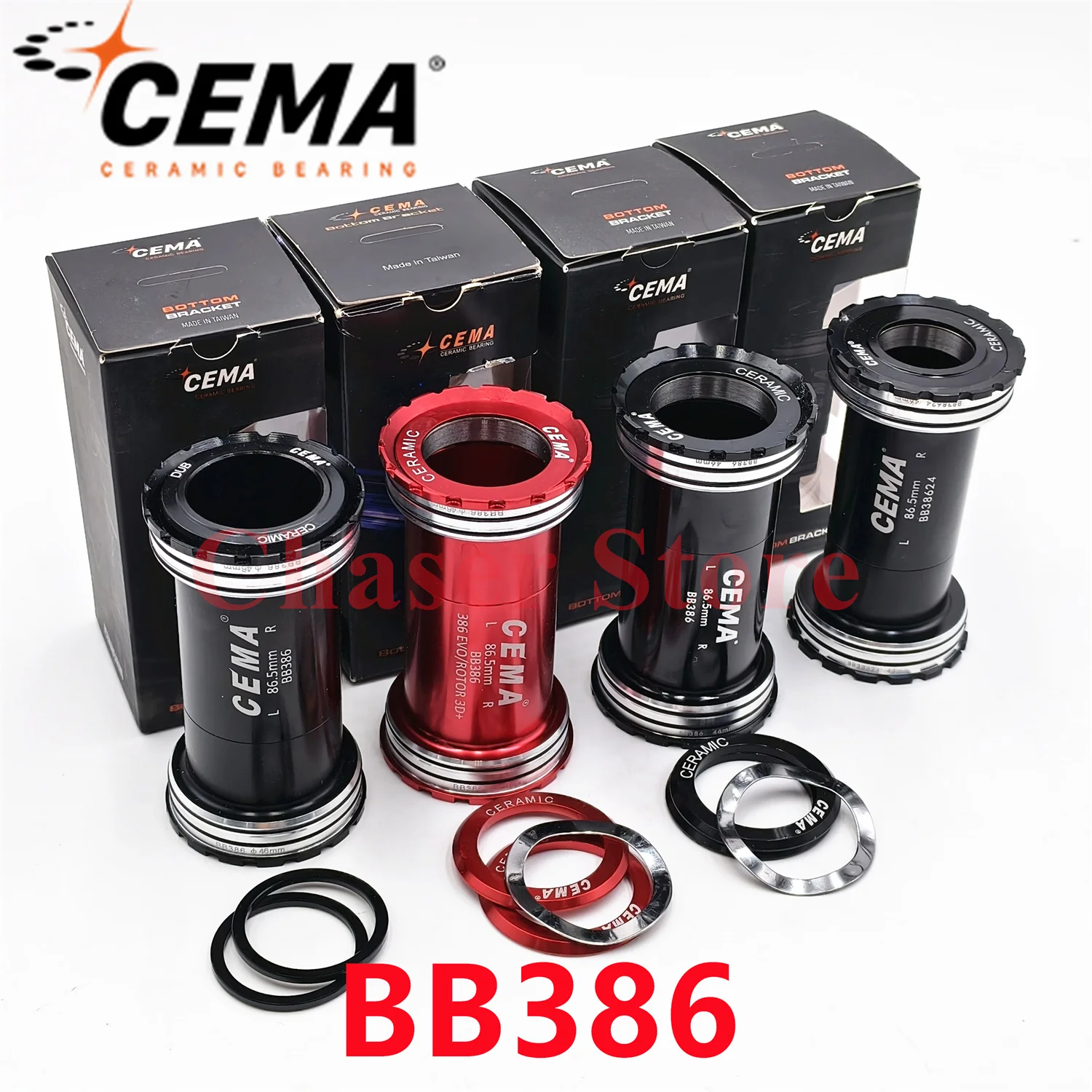 Soporte inferior de cerámica con rodamientos interlock para bicicleta de carretera CEMA BB386 a 24 mm/BB386 30 mm/DUB