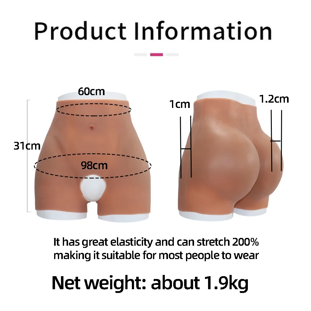 Fake Silicone Buttock for African Women Artificial 1.2cm Big Bum and Hips Enhancement Open Crotch Panties Lifting Shapewear