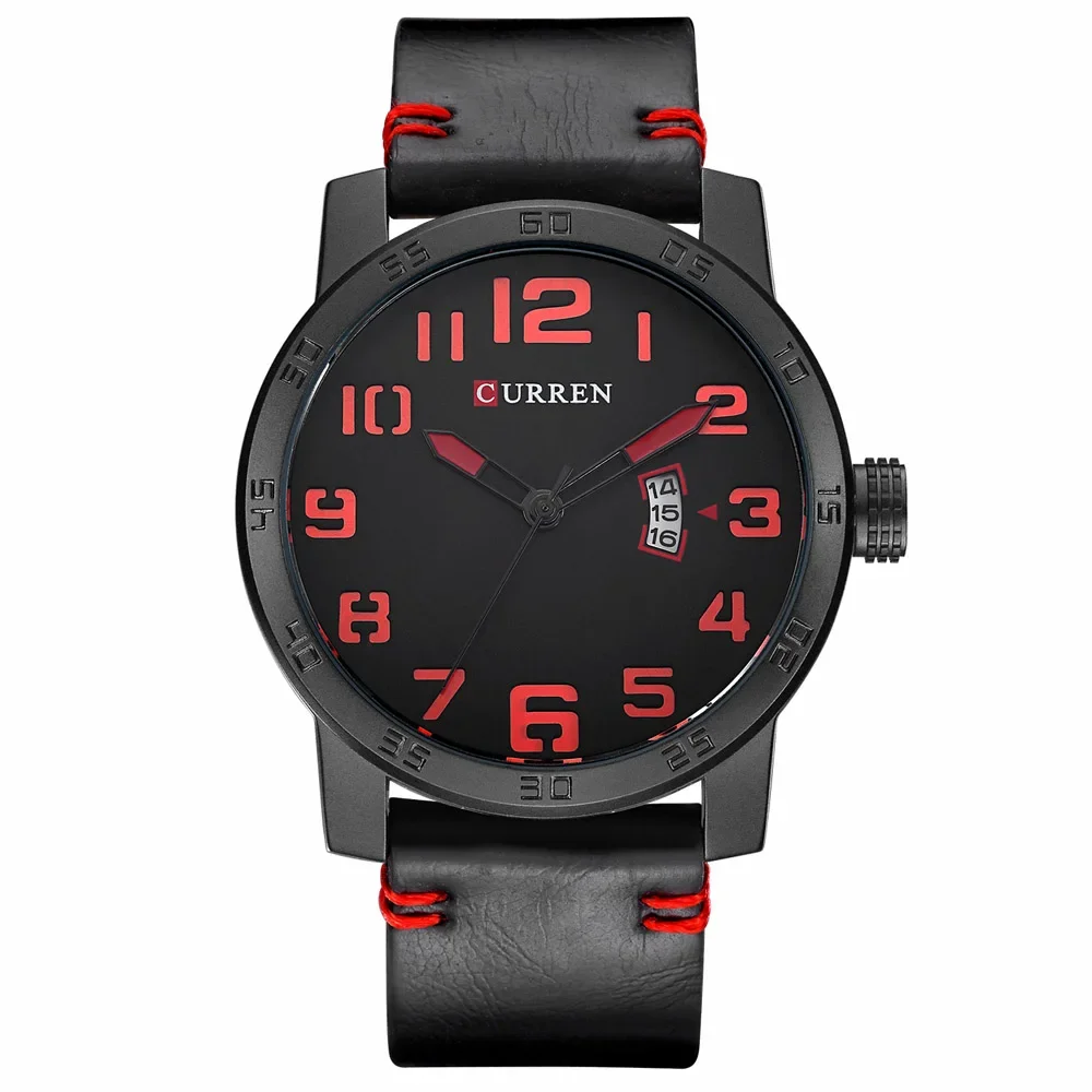 Curren Mens Watches 8254 Sports Quartz Clock Fashion Casual Leather  Waterproof Wristwatch Relogio Masculino Montre Homme