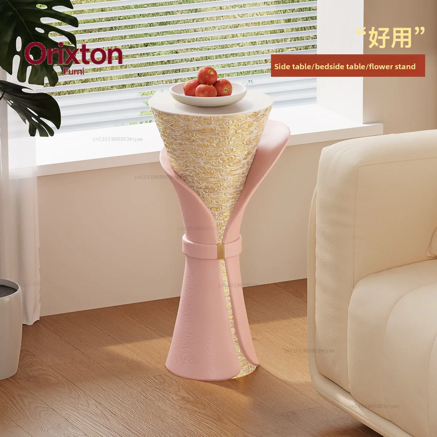 Small waist edge a few auspicious cloud pattern art light luxury design bedside table living room bedroom small side table