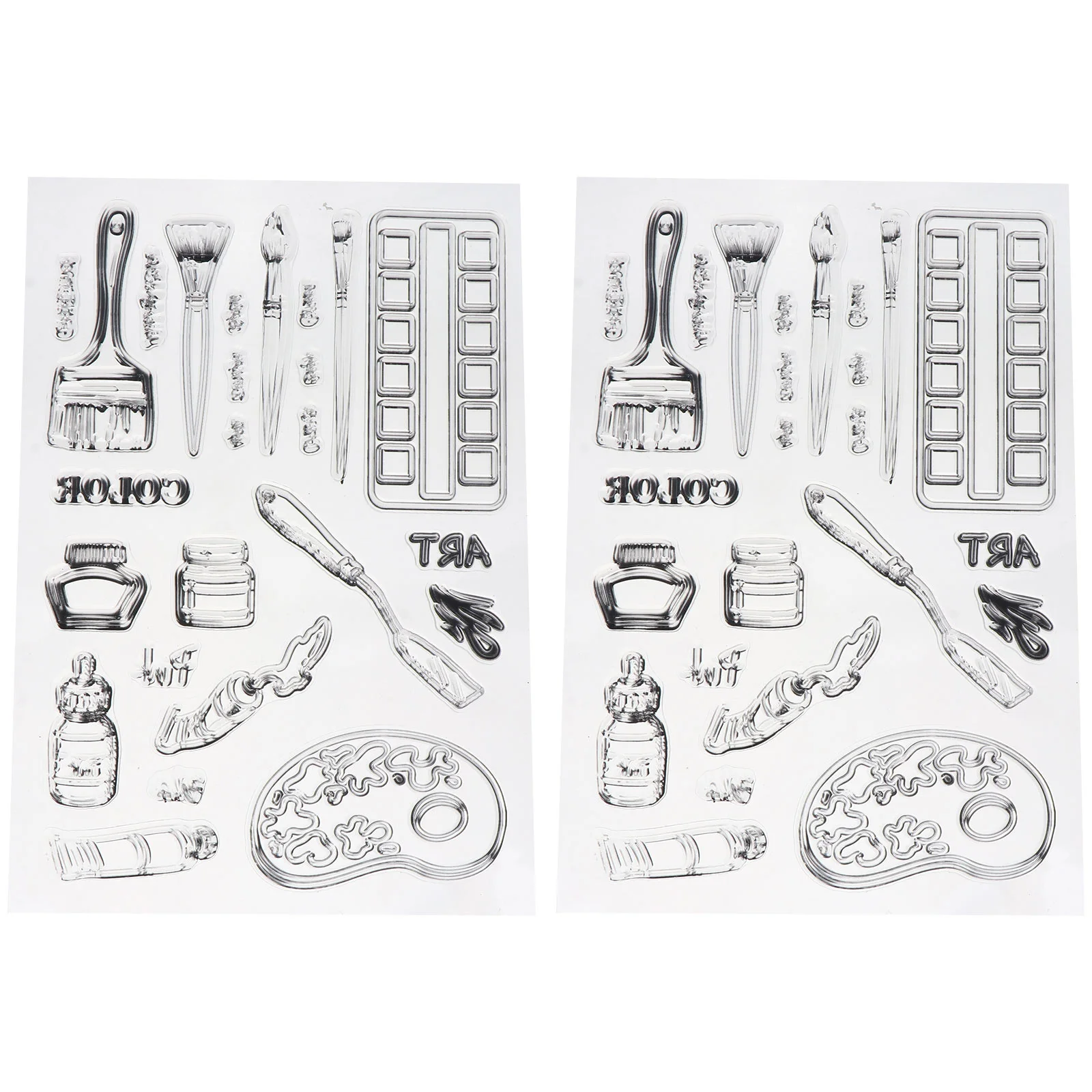 

2Pcs DIY Transparent Stamps Silicone Clear Stamp Set for Scrapbooking Journaling Craft Decoration Art Making Projects