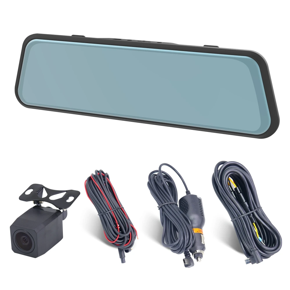 OEM 9.66 Inch IPS Streaming Mirror Monitor GPS Car DVR Dash Cam Double Camera Reverse Camera For Cars With Display