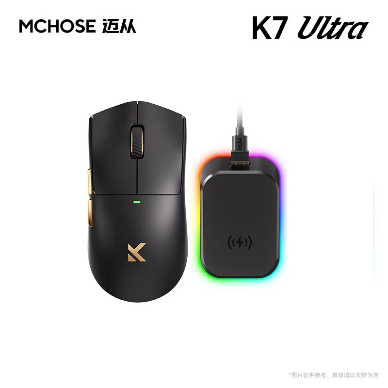 MCHOSE K7 Ultra Wireless Gaming Mouse PAW3950 Dual 8K Polling Rate Lightweight Magnetic Wireless Charging Dock Esports Office