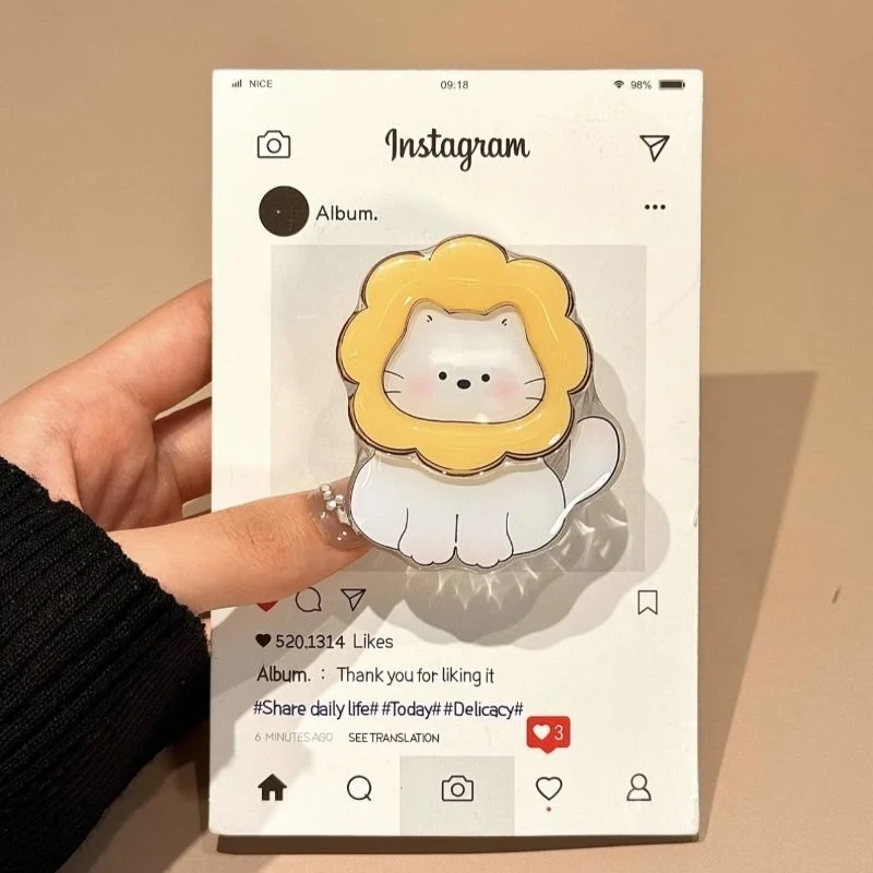 Coréen Mignon Dessin Animé Chaton Chiot Grip Tok Griptok Soporte De Teléfono Soporte Para IPhone Samsung Accesorios Universales