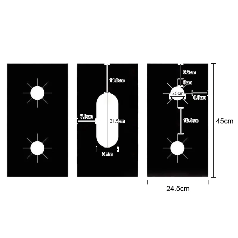 1 Set 5-Hole Gas Stove Pad Protective Cover Kitchen Cleaning Anti-dirty Non-stick Pad Reusable Stovetop Scratch Protector Pads