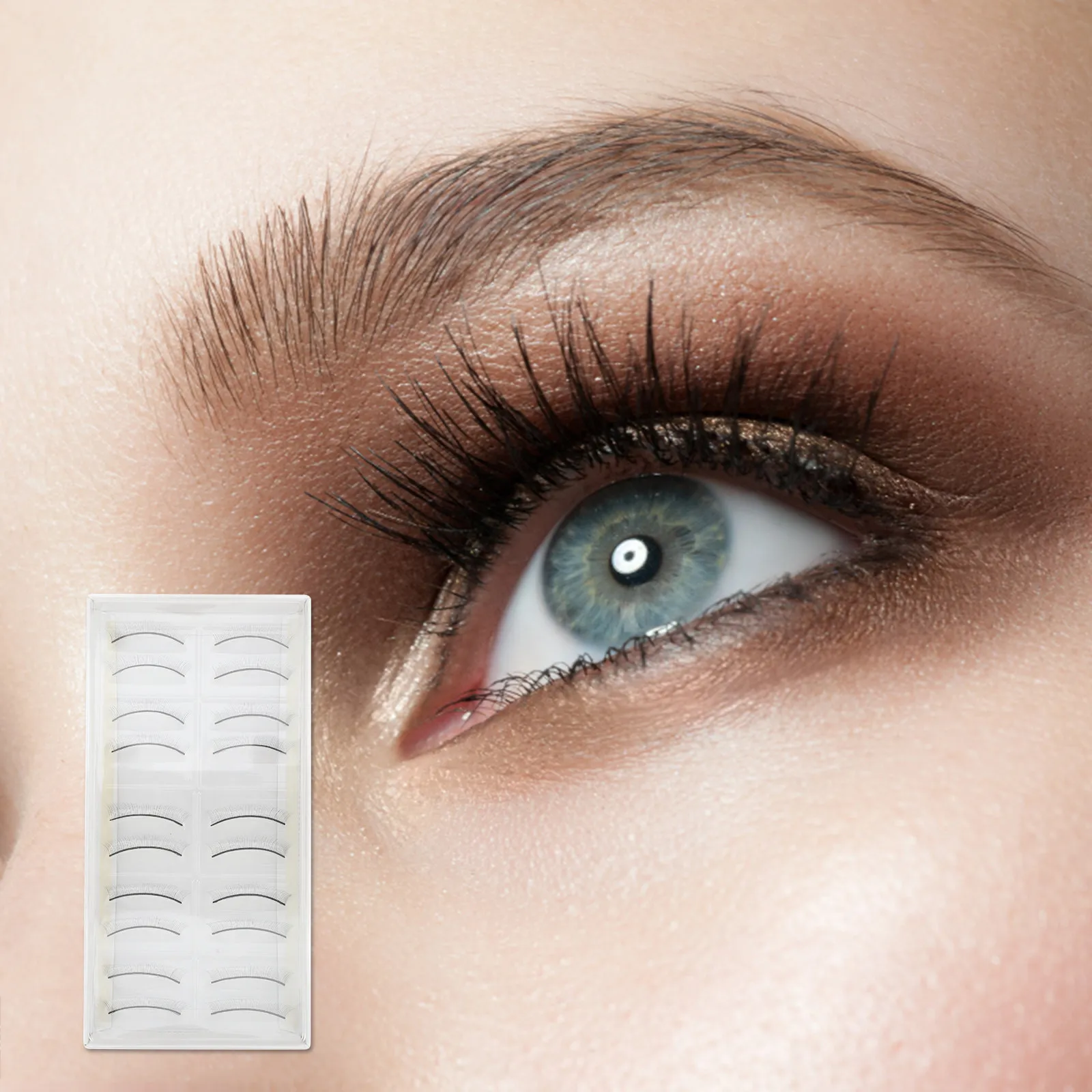 10 Pairs Natural Long False Eyelashes for Lash Extension Practice – Professional Training Lash Strips