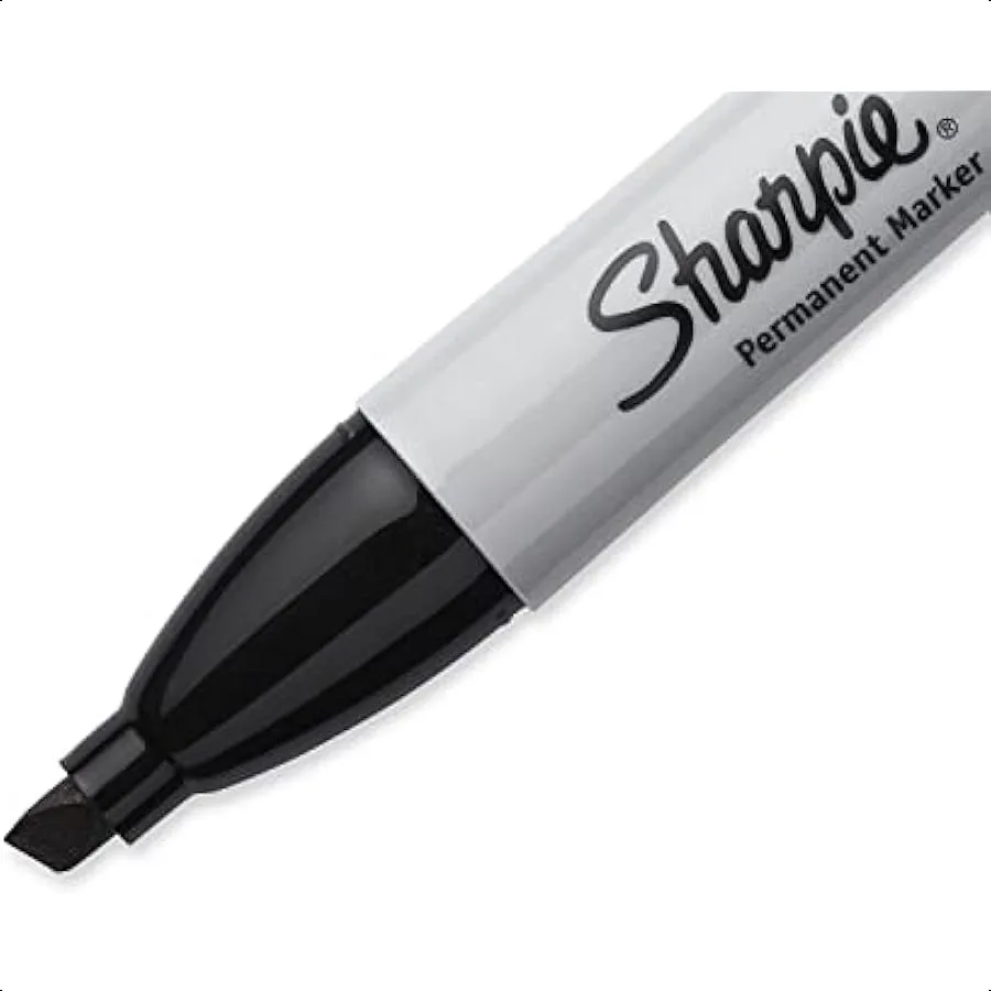 Rotuladores Permanentes Punta Cincel Negro 4 Contagens