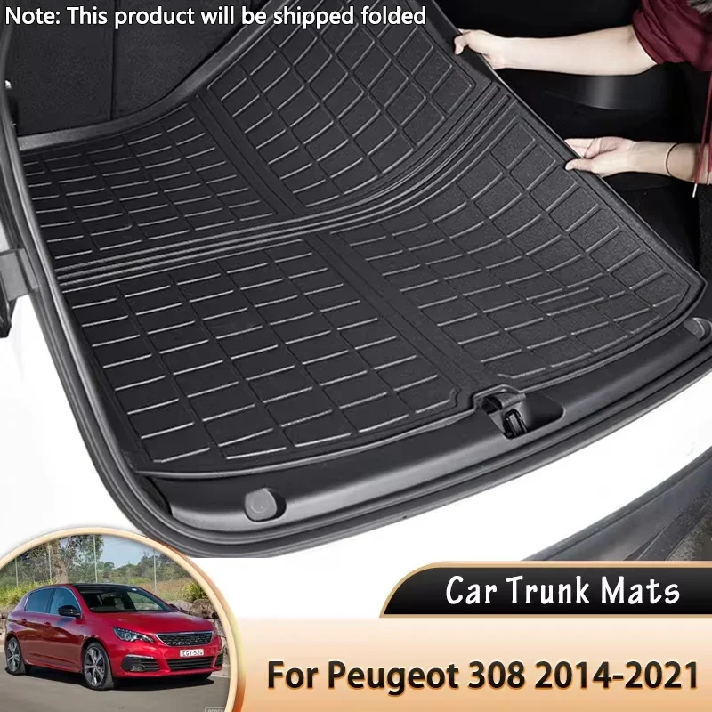 

EVA Car Rear Trunk Mat Waterproof Protective Liner Trunk Tray Floor Mats for Peugeot 308 II Hatchback T9 2014~2021 Accessories