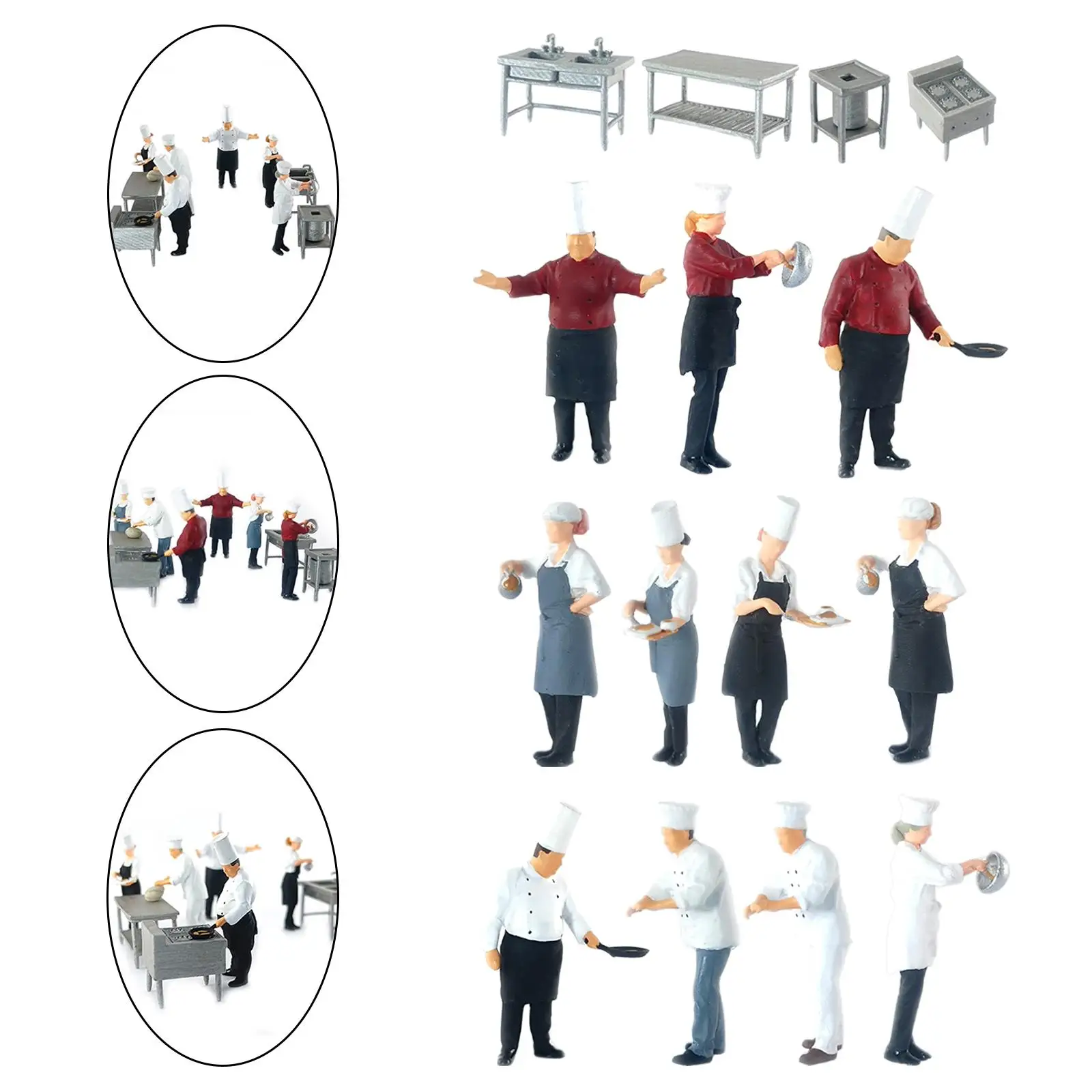 Modelbouwscène Schaal 1:64 Geschilderde figuren Chef-beeldjes Persoon voor modeltreinen