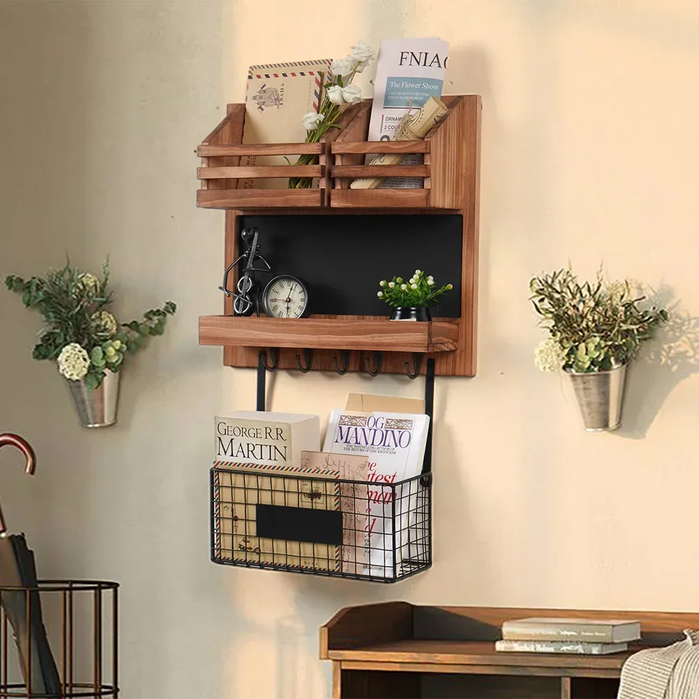 2025 New Detachable Multi-Purpose Storage Basket Letter Mail Shelf Entryway Notepad Key Hanging Shelf Kitchen Storage