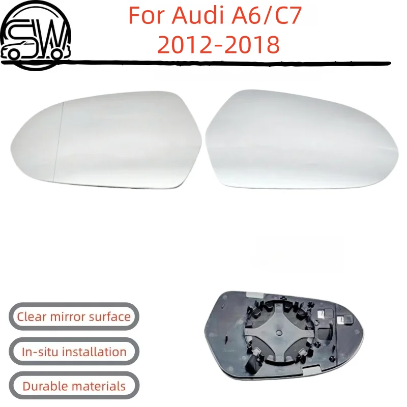 For Audi A6/C7 2012-2018 Rearview Mirror Glass with Heating.