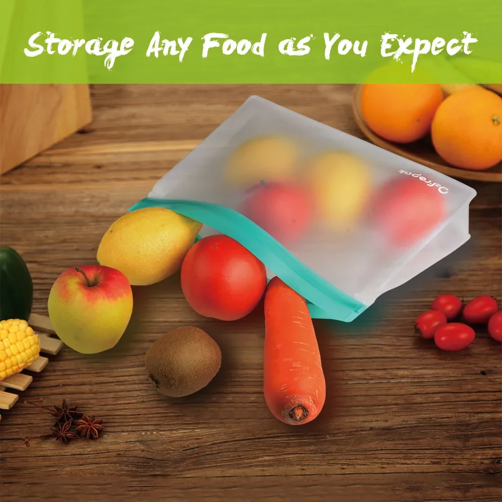 Waterproof Freezer Bags  PEVA Reusable Ziplock Multifunctional Storage Bags Leakproof Kitchen Food Packing Sealing Fresh Keeper