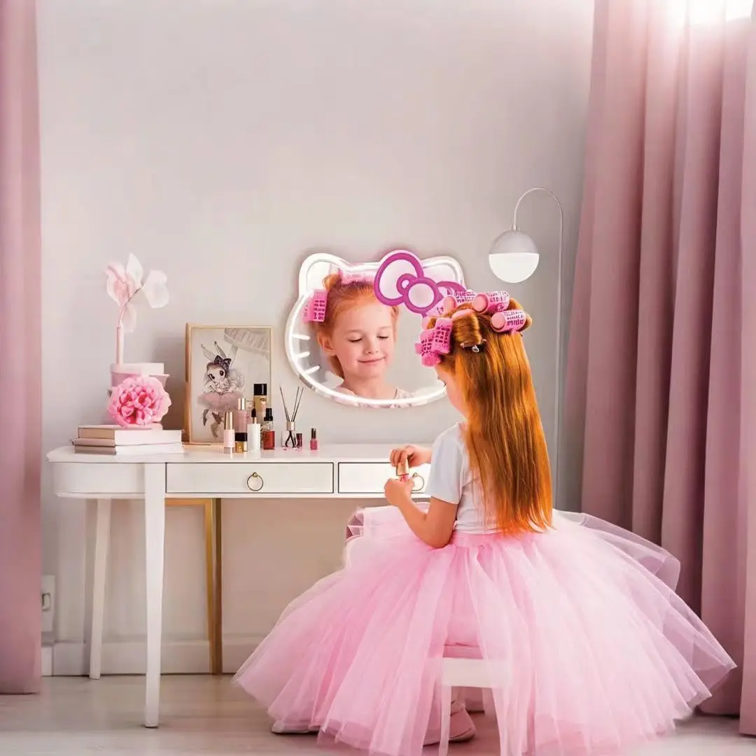 Anime Mirror USB Dimmable Vanity Neon Mirror LED Neon Sign Stuff Room Decor Neon LED Wall Mirror Birthday Christmas Gift