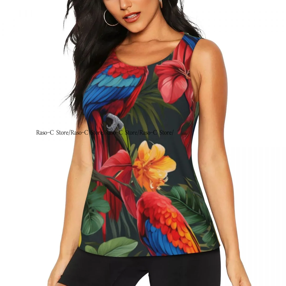 Women Sport tank Tops Loose Yoga Tops Quick Dry Workout Sport Tops Botanical Dreamscape Lavender Yoga Shirt