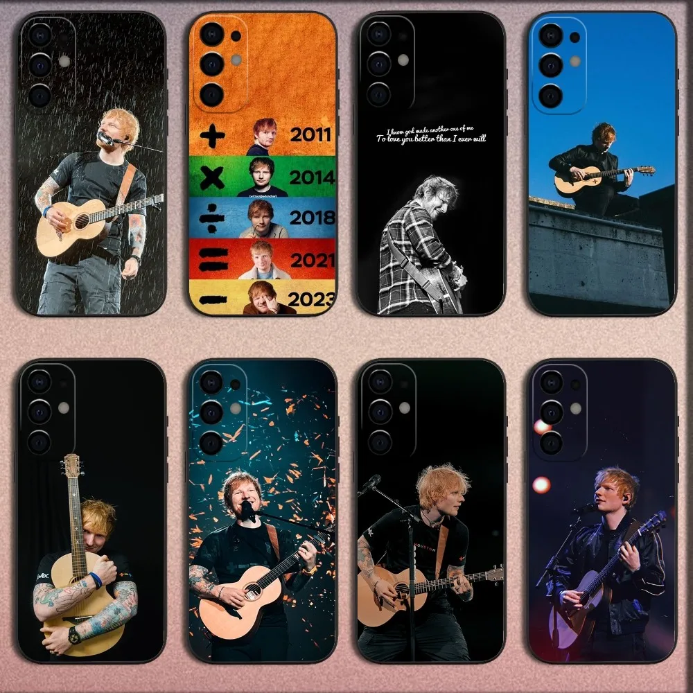 Music E-Ed Sheeran Phone Case For Samsung S25,S24,S21,S22,S23,S30,Ultra,S20,Plus,Fe,Lite,Note,10,9,5G Black Soft Cover