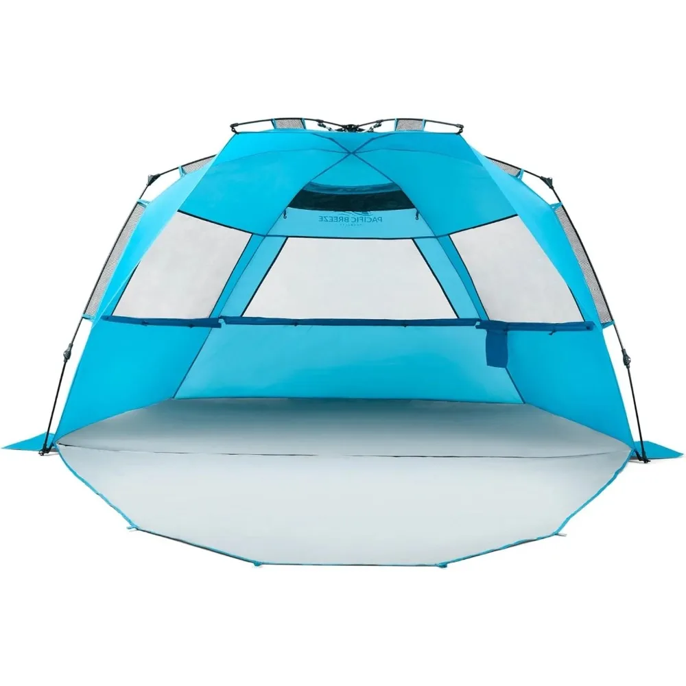 

Easy Setup Beach Tent Deluxe XL with extendable Floor for Privacy, SPF 50+ Pop Up Beach Tent Provides Shade for 4 or More People