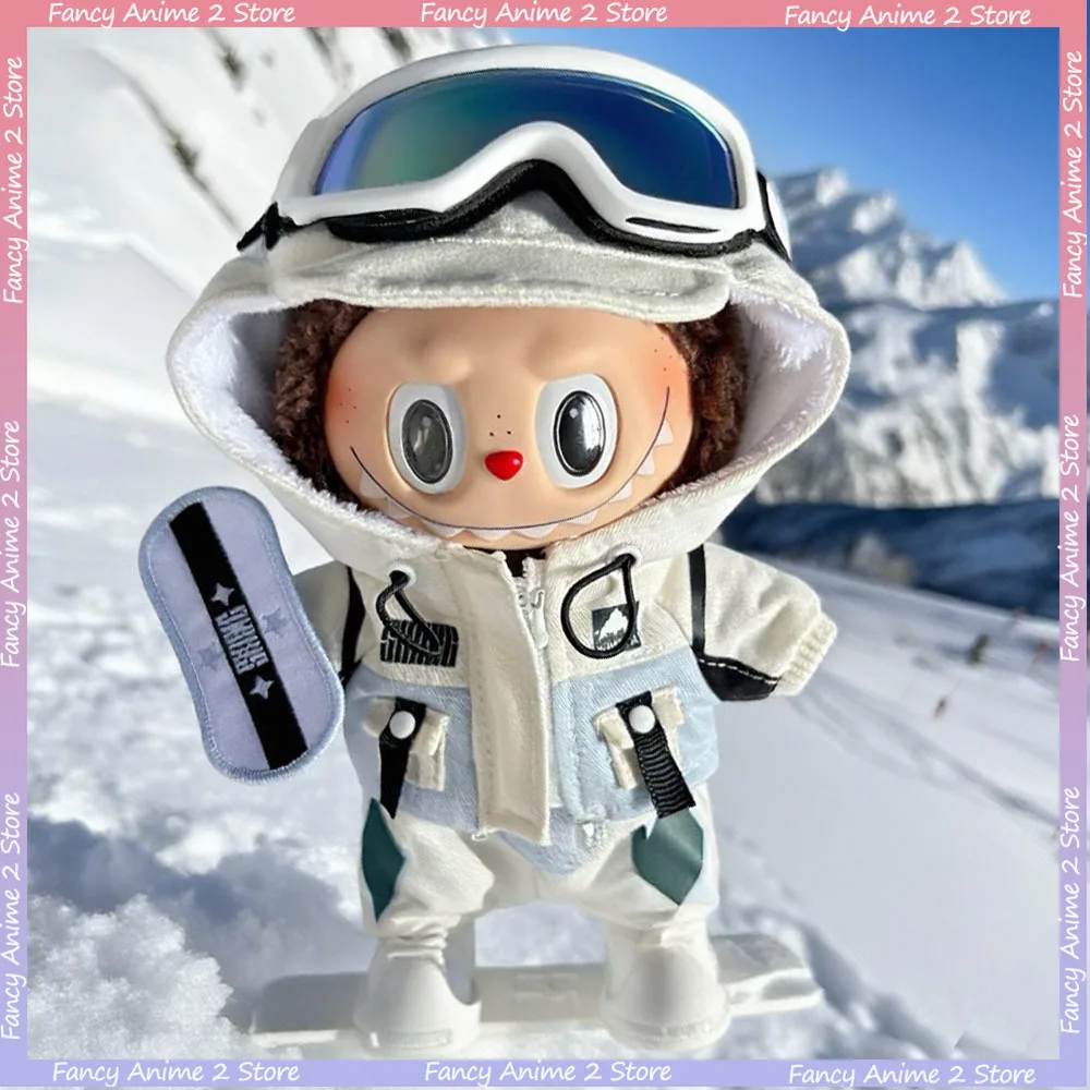 

Winter Ski Snowboard Equipment Set for 17cm Labubu 3.0 Doll New Style Skiing Costume Snowboard Clothing Fashion Doll Accessories