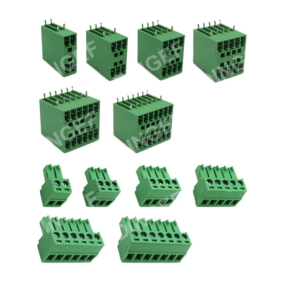 5PCS 15EDG KF15EDGRH 2x2 ~ 12PIN 3.81mm Double Layer Double row pluggable terminal block PCB welding plate Plug Pin Socket
