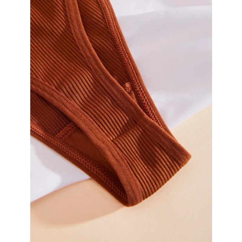 5 unidades/pacote cintura baixa com nervuras sexy calcinha feminina respirável confortável cuecas femininas lingerie elegante senhora briefs