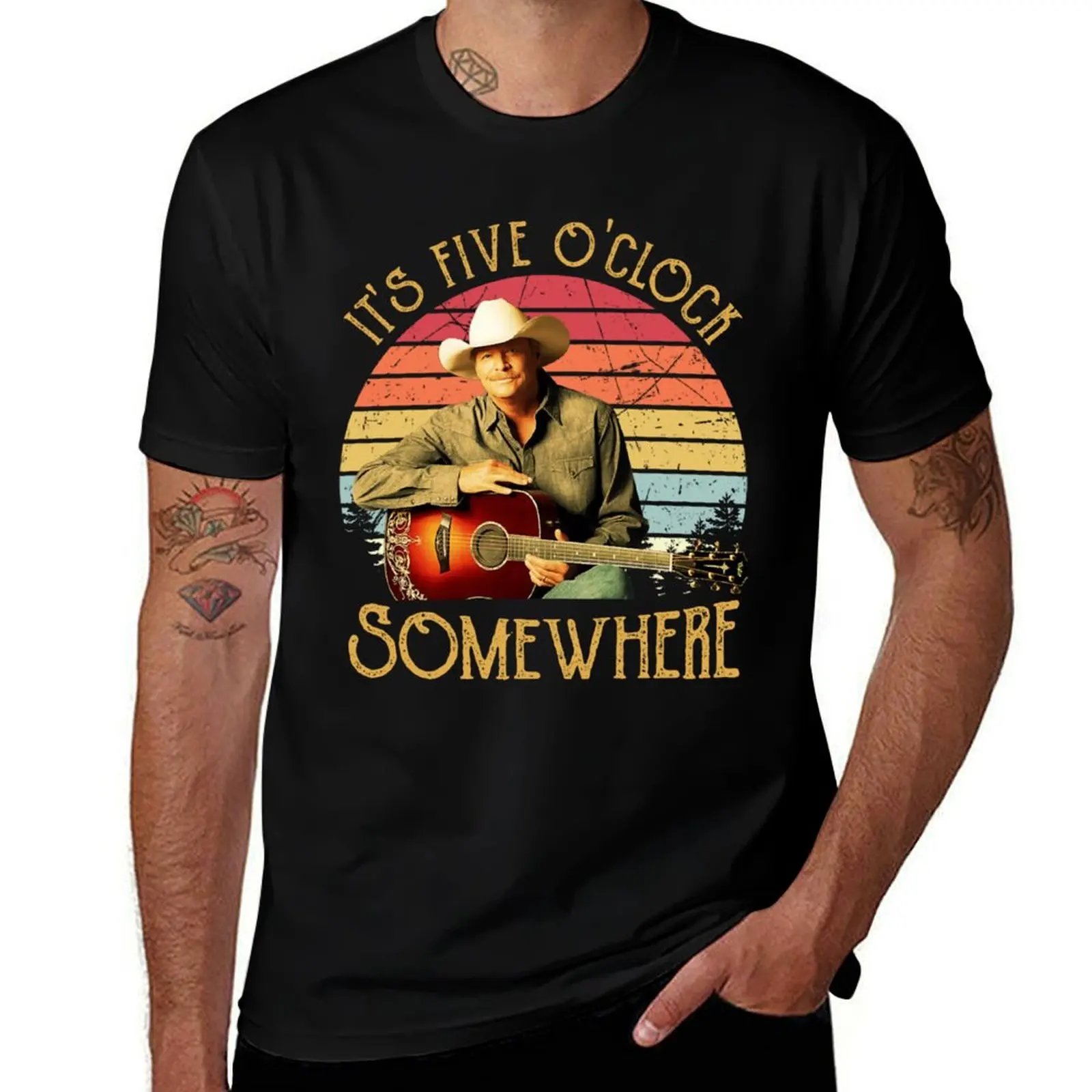 

Alan Jackson It's Five O' Somewhere Vintage Retro T-Shirt shirts graphic cotton graphic tees blacks funny gifts mens clothes