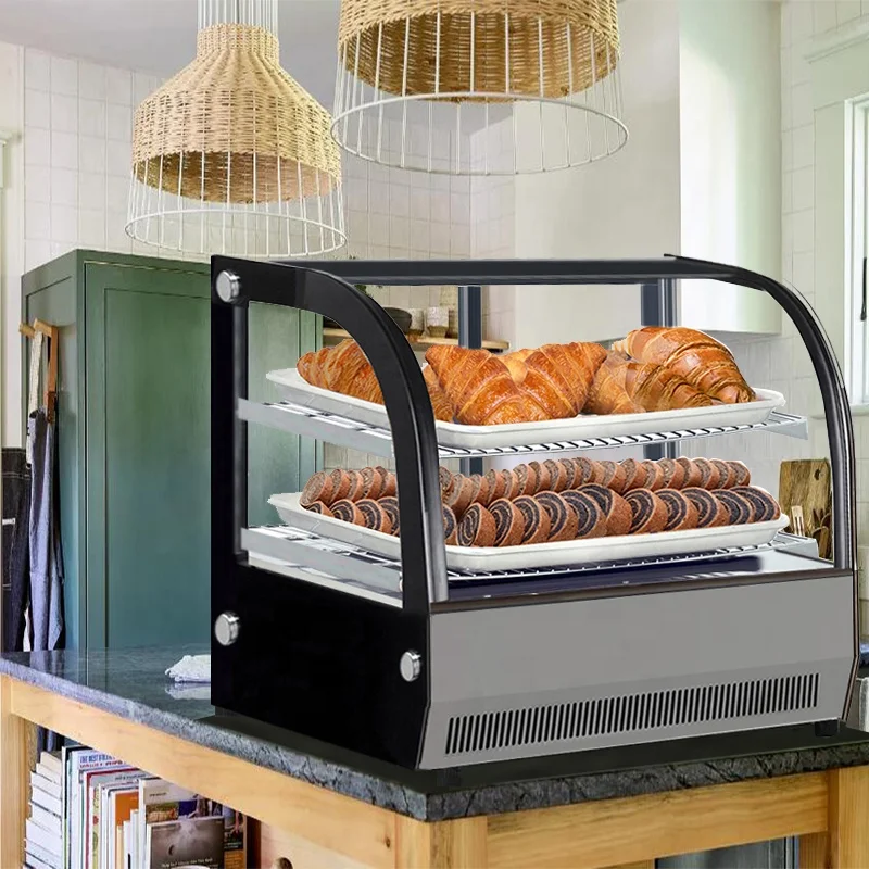 Counter Food Display Cabinet CE Cheap Pastry Desktop Glass Chiller Display Cabinet Refrigerator Refrigerated Display Cabinet