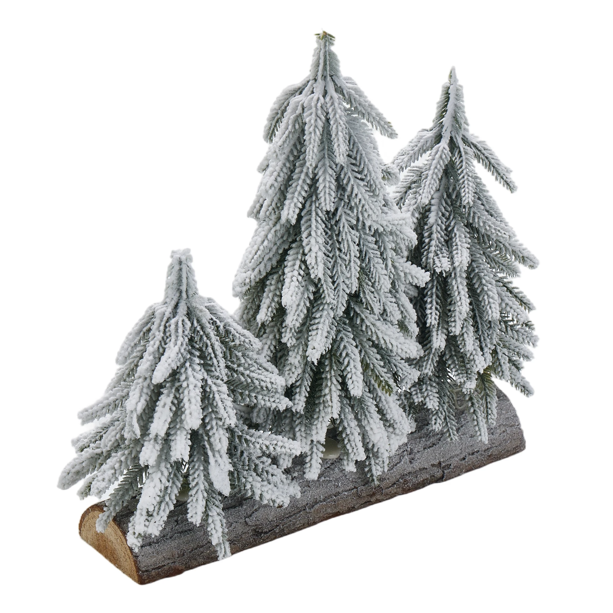 

Снежная мини-искусственная сосна со светодиодной подсветкой и украшениями для настольного рождественского декора в домашнем офисе